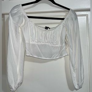 cropped long sleeve blouse